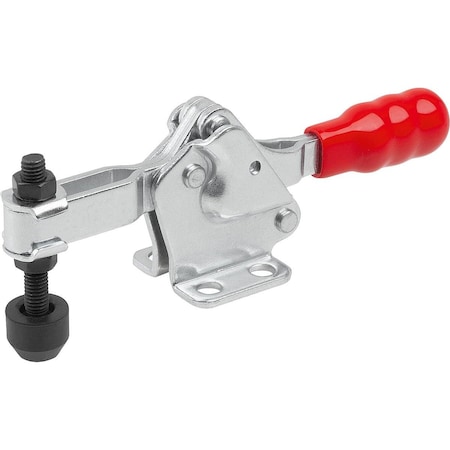 Toggle Clamp, Horizontal Foot, Standard, F2=1000, Adjustable Clamping Spind M05X40, Steel Electro